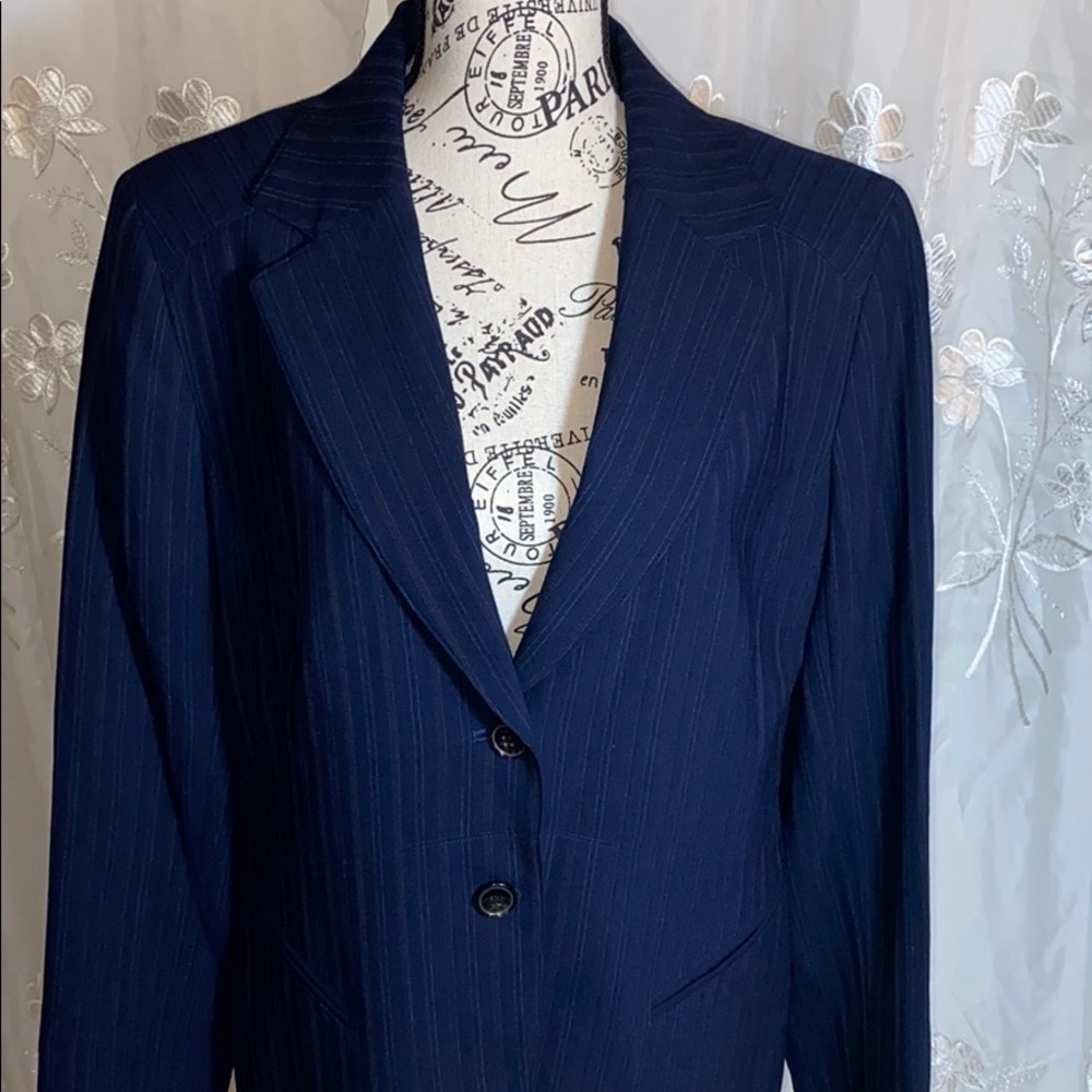 Anne Klein Pin Stripped Blue Blazer New With Tag